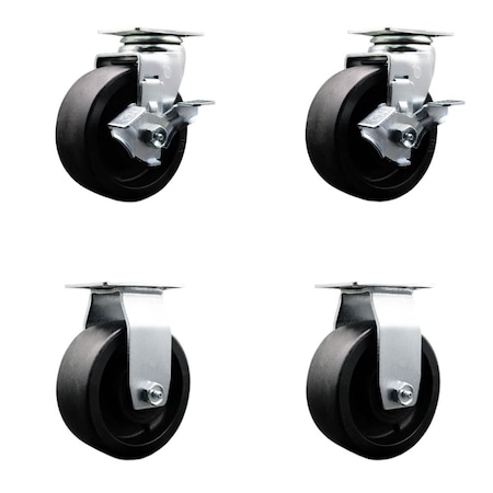 Service Caster Tool Box Caster Wheel Set 5'' Glass Filled Nylon Swivel Casters, 4PK TOOL-SCC-20S520-GFNR-TLB-2-R-2
